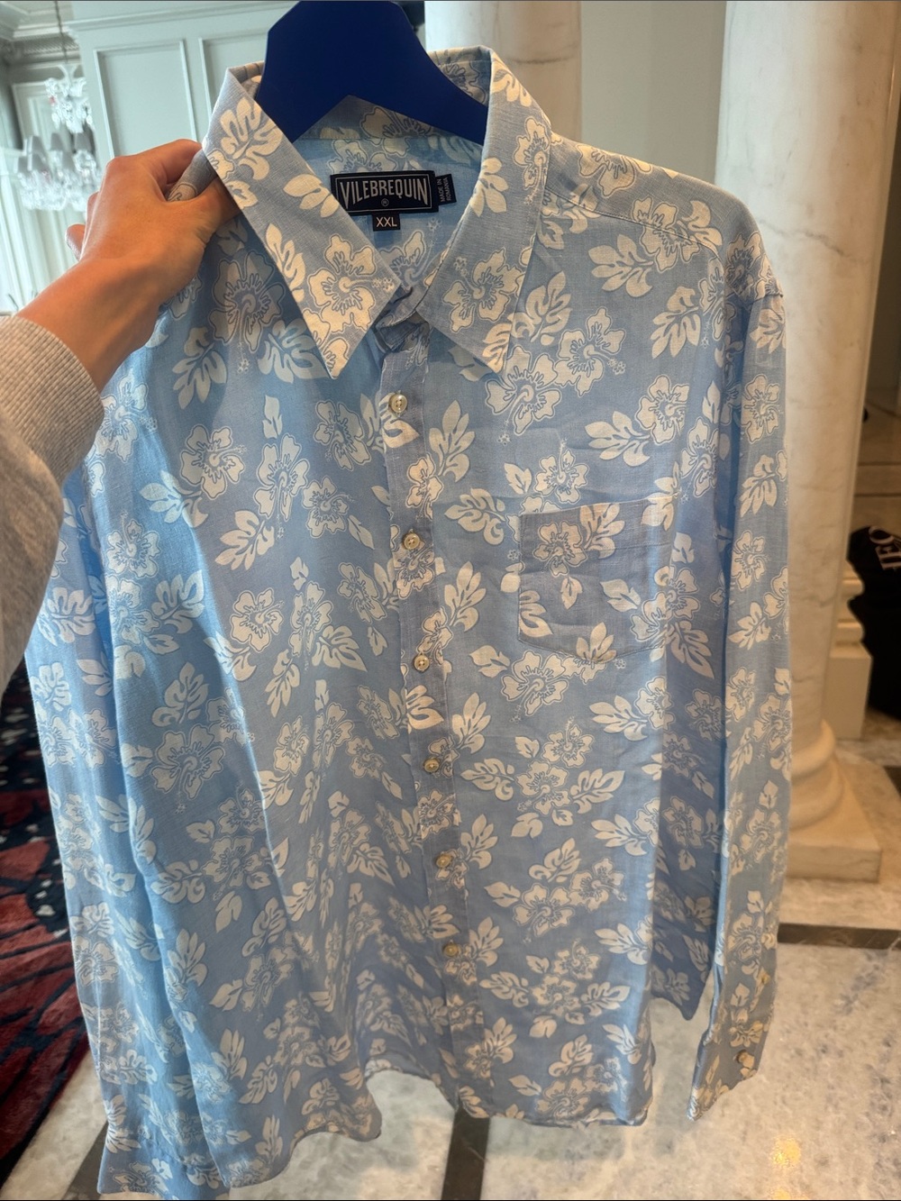 Vilebrequin Light Blue Floral Button-Down Shirt